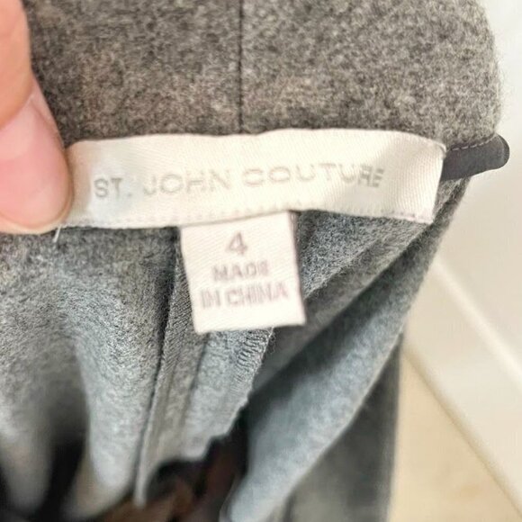 St. John Couture Career Wide Leg Hi Rise Wool Flat Front Unlined Trouser Pants - Picture 9 of 9